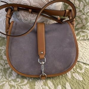 Beautiful Michael Kors Pale Purple Suede with trim Shoulder Bag!